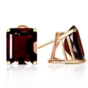 14K. GOLD FRENCH CLIPS EARRING WITH NATURAL GARNETS (Yellow Gold)